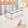 4 Pack Clear Stackable Storage Drawers,12"W Large Bathroom Makeup Organizer and Pen,Sunglass,Medicine,Baby Bottle Organizer,Plastic Pull Out Storage Bins for Desk,Under Cabinets,Vanity Countertop view 3