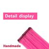 10Pcs Pure Color Hair Tinsel 22 Inches, Rose Blue Green Hair Extensions Clip, Hot Resistant Synthetic Hair for Women Girl(Red) view 4