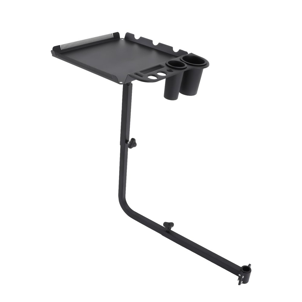 GUIAFUHYE 360 Rotatable Salon Tray Attached to Chair, Adjustable Height & Length Hairstylist Chair Tray with Hair Dryer Holder, Salon Stations