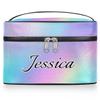 Ioracida Custom Name Makeup Bag, Personalized Capacity Travel Toiletry Cosmetic Bag for Women, Customized Makeup Bag Organizer Toiletry Bag Vanity Bags Gifts for Girls, Rainbow Glitter Theme view 1