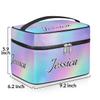 Ioracida Custom Name Makeup Bag, Personalized Capacity Travel Toiletry Cosmetic Bag for Women, Customized Makeup Bag Organizer Toiletry Bag Vanity Bags Gifts for Girls, Rainbow Glitter Theme view 3