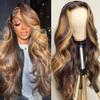 13X4 Highlight Ombre Lace Frontal Wigs Human Hair 4/27 Honey Blonde 180% Density Body Wave Wig for Black Women HD Transparent Lace Front Wig with Highlights Colored Glueless Wigs Human Hair 30 Inch view 1