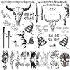10 Sheets Halloween Face Tattoo Set, Halloween Tattoos Set, Included Halloween Temporary Tattoos and Death Eaters Tattoos, Halloween Temporary Tattoos Accessories and Parties view 1
