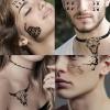 10 Sheets Halloween Face Tattoo Set, Halloween Tattoos Set, Included Halloween Temporary Tattoos and Death Eaters Tattoos, Halloween Temporary Tattoos Accessories and Parties view 2