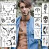 10 Sheets Halloween Face Tattoo Set, Halloween Tattoos Set, Included Halloween Temporary Tattoos and Death Eaters Tattoos, Halloween Temporary Tattoos Accessories and Parties view 4