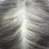 Mens Toupee Human Hair French Lace Hair Pieces For Men Toupee For Men Hair System 100% Human Hair Replacement System For Men Hair Pieces 8x10 Medium light density #1B80 1B# OFF BLACK+80% GREY view 4