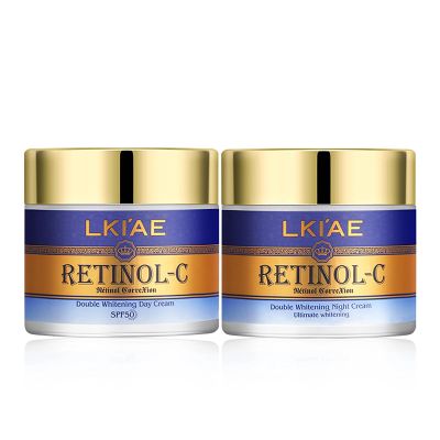 LKIAE Ultimate Retinol Day And Night Face Cream, Brightening, Anti-Aging, Reduce Wrinkles, Fine Lines, Moisturizing, With Spf 50+, Snail Extract, Collagen, 3.52 oz