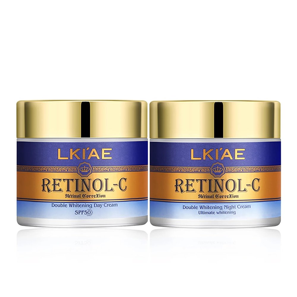 LKIAE Ultimate Retinol Day And Night Face Cream, Brightening, Anti-Aging, Reduce Wrinkles, Fine Lines, Moisturizing, With Spf 50+, Snail Extract, Collagen, 3.52 oz