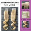 Glisdia 2x6 613 Hd Lace Closure Hd Swiss Lace Skin Long Body Wave Materials Style With Natural Hair Line Human Hair Blonde Color 12 Inch view 4