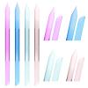 4PCS Glass Cuticle Pusher Tool Transparent Nail Cuticle Pusher Trimmer Remover Tool, Manicure Stick Dual Ended Glass Crystal Cuticle Pusher File with Pointed and Slanted Ends (Green/Pink/Purple/Blue) view 1