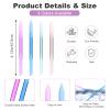 4PCS Glass Cuticle Pusher Tool Transparent Nail Cuticle Pusher Trimmer Remover Tool, Manicure Stick Dual Ended Glass Crystal Cuticle Pusher File with Pointed and Slanted Ends (Green/Pink/Purple/Blue) view 2