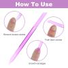 4PCS Glass Cuticle Pusher Tool Transparent Nail Cuticle Pusher Trimmer Remover Tool, Manicure Stick Dual Ended Glass Crystal Cuticle Pusher File with Pointed and Slanted Ends (Green/Pink/Purple/Blue) view 3