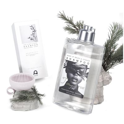 Aprilous Makeup Brush Cleaner with Silicone Mat, Tea Tree Oil, Shampoo for Sponges & Puffs, Deep Cleaning, Antibacterial, Conditions Bristles, Gentle, Vegan & Cruelty-Free, 6.76 fl.oz