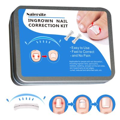 Titanium Alloy Silicone Ingrown Toenail Treatment, Designed for Curved Nail Repair, Ingrown Toenail Corrector, Nail correction tool, Ingrown Toenail Removal Kit,Suitable for Any Toenail Size men woman