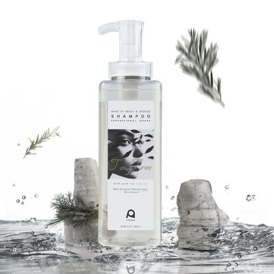 Aprilous Makeup Brush Cleaner, Tea Tree Oil, Shampoo for Sponges & Puffs, Deep Cleaning, Antibacterial, Conditions Bristles, Gentle, Vegan & Cruelty-Free, Large Value Size, 25.36 fl oz