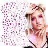 Glitter Freckles Face Tattoo - Rose Red Pink- Glow Up Makeup Patches - Face Glitter Speckles Patches - Cute Glitter Makeup Accessories for Women - Cosmetic Glitter for Face - 6 Sheets view 1