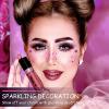 Glitter Freckles Face Tattoo - Rose Red Pink- Glow Up Makeup Patches - Face Glitter Speckles Patches - Cute Glitter Makeup Accessories for Women - Cosmetic Glitter for Face - 6 Sheets view 3