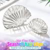 BARTOSI Shell Claw Clips Silver Hair Clip Seashell Hair Claw Clips for Thick Hair Fashion Hair Accessories for Women and Girls (Pack of 2) view 2