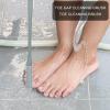 2pcs Soft Rubber Toe Scrubber with Replacement Brush Head Long Handle Toe Seam Massage Foot Washer Shower Cleaner for Seniors Elderly Men Women view 4