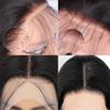Mysyty Skin Straight 13x4 Real Human Hair Wig with Baby Hair for Women Straight HD Transparent Lace Frontal Wigs Human Hair Pre Plucked Glueless Wigs Natural Black Color 28 Inch 180 Density view 3