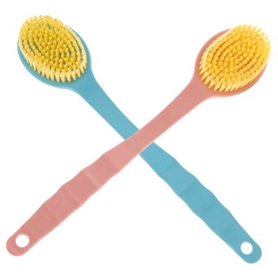 ADOCARN 2pcs Bathing Accessories Back Scrubbers Long Handle Shower Bath Brush for Body Cleaning