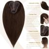 Women cover their bald wigs Human Hair Toppers for Women 8x10cm Fine Mono Base Hand Crochet Hairpieces Single Knot Indian Hair Straight Hair Toppers Clip In Hair Extensions Human Hair Cap for Women(8i view 4
