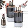 Beauty Swirl Cosmetic Brush Cleaner, The Cozy Luna Brush Cleaner, Cosmetic Brush Cleaner, Electric Makeup Brush Cleaner Machine, Automatic Makeup Brush Cleaner, Fits All Brush Sizes (Black*2) view 1