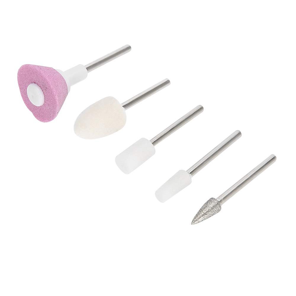 Ceramic Nail Drill Bit, Electric Nail File Bits 5pcs Ceramic Metal Nail Drill Bits Manicure Nail Drill Tips Pedicure Nail File Cuticle Remover for Nails Cuticle Manicure