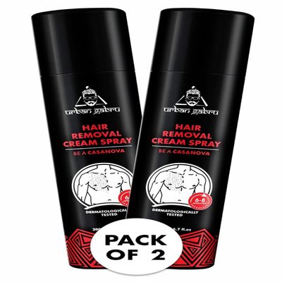 u.. rb.. a.. n. ga.. b.. r, u Men Hair Removal Cream Spray (200 Ml x 2) Painless Body Hair Removal Cream Spray For Chest, Back, Legs & Under Arms (200.00 Ml (Pack Of 2), White)