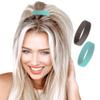 2 Small PONY-O Bendable Hair Ties, Ponytail Holders: for Fine or Sections of Hair, Volumizing, Comfortable & Non-Damaging (Brown & Teal) view 1