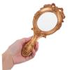 GARVALON Antique Gold Vintage Mirror Travel Portable Makeup Mirror Small Handheld view 4