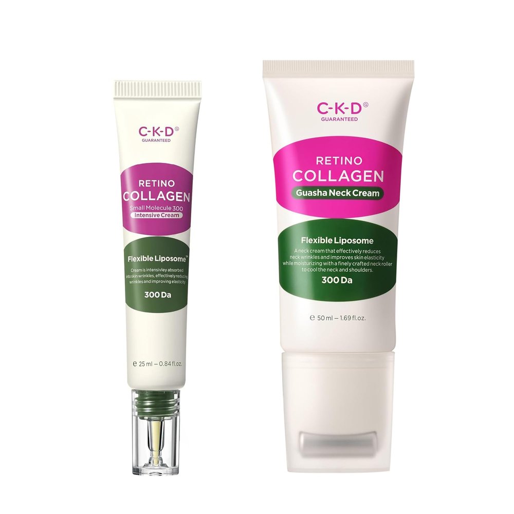 CKD Retinol Collagen Cream Bundle Anti-Aging & Lifting Set with Retinal and Massage Roller for Wrinkles, Sagging, and Firmness Korean Skincare Set
