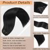 Clip in Hair Extensions Real Human Hair Jet Black Clip ins 16 Inch 7pcs 115g Human Hair Clip in Extensions Straight Hair Double Weft Human Hair Extensions for Women view 2