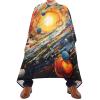 Barber Cape Salon Cape Hairdressing Apron Haircutting Waterproof Solar System for Adults Clients with Designs Adjustable Neck Closure view 2