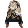 Barber Cape Salon Cape Hairdressing Apron Haircutting Waterproof White Flower Carved for Adults Clients with Designs Adjustable Neck Closure view 2