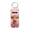 Baxinh Highland Cattle Chapstick Holder, Rose Printed Neoprene Lipstick Keychain, Portable Lip Balm Gloss Tracker for Valentine's Day view 1