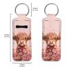 Baxinh Highland Cattle Chapstick Holder, Rose Printed Neoprene Lipstick Keychain, Portable Lip Balm Gloss Tracker for Valentine's Day view 2