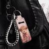 Baxinh Highland Cattle Chapstick Holder, Rose Printed Neoprene Lipstick Keychain, Portable Lip Balm Gloss Tracker for Valentine's Day view 3