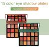 15 Colors Matte Eyeshadow Palette, Blendable Long Lasting Waterproof Shinny Eye Cosmetic Makeup Kit, Pigmented Shimmer Glitter Eye Shadow Powder Palette, Green view 3