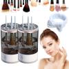 2025 New Make Up Brush Cleaner, Cosmetic Brush Cleaner, Automatic Spinning Makeup Brush Cleaner for All Size Makeup Brush (Black-2Pcs) view 1