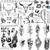 12 Sheets Halloween Face Temporary Tattoos Set, Cosplay Rapper Inspired Temporary Tattoos Tattoos, Halloween Costume Accessories and Parties for Women and Men view 1