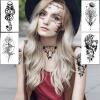 12 Sheets Halloween Face Temporary Tattoos Set, Cosplay Rapper Inspired Temporary Tattoos Tattoos, Halloween Costume Accessories and Parties for Women and Men view 3