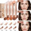 Dual-Ended Cream Contour Stick - Long-Lasting, Waterproof, Face Contour Makeup for All Skin Tones Highlighter Stick Easy to Blend, Achieve a Flawless Look (#04 Pearl White+Dark Brown, A) view 4