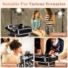 Black Rolling Makeup Train Case Large Storage Cosmetic Trolley Large Capacity Trolley Makeup Travel Case with Wheels Black Salon Barber Case Traveling Cart Trunk, 34 x 24 x 72.5cm view 4