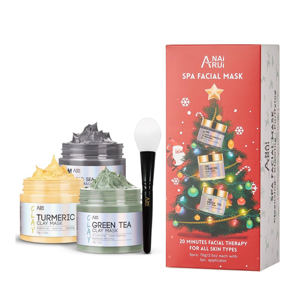ANAI RUI Clay Mask Set,Christams Mask Gift Set,Spa Facial Mask Set 2Pack