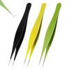 3 PCS Needle Nose Tweezers Ingrown Hair Precision Needle Nose Pointed Tweezers Kit Extra Thin Tweezers Stainless Remover for Face Blackhead Remover for Eyebrow Hair Facial Hair Removal view 1