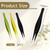 3 PCS Needle Nose Tweezers Ingrown Hair Precision Needle Nose Pointed Tweezers Kit Extra Thin Tweezers Stainless Remover for Face Blackhead Remover for Eyebrow Hair Facial Hair Removal view 2