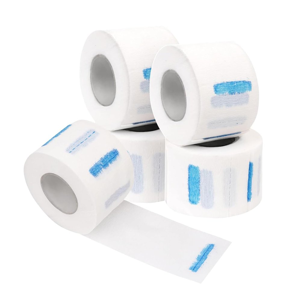 5 Rolls Barber Neck Strips (500 Count Total) - Disposable Stretchable Paper Neckbands for Haircuts | Barber Salon Supplies & Accessories (White,5 Rolls)