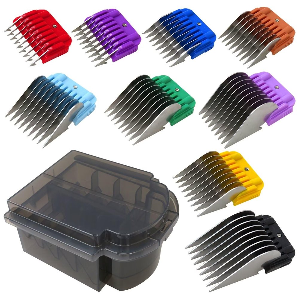 1/8"-1-1/4"(3mm-32mm) Clipper Guide Combs Kit Fit for An-dis &for Oster & for Wa hl A5 Detachable Blades Sizes# 10/15/30 Stainless Steel Attachment Upgraded Version