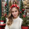 Festive Rhinestone Hairband, Holiday Accessory With Santa And Snowflake, Crystal Embellished Christmas Headband, Holiday Party Hairpiece view 3